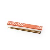 Traditional Japanese Color Chopsticks & Chopstick Case (Persimmon Orange)