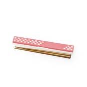 Traditional Japanese Color Chopsticks & Chopstick Case (Peach Flower Pink) 