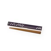 Traditional Japanese Color Chopsticks & Chopstick Case (Eggplant Navy)