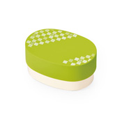 Traditional Japanese Color Oval-Coin-Shape Lunchbox (Young Leaf Green)