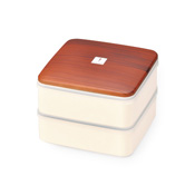 2-Tier Wood-Grain Box, 5.0 Size (Dark Brown) 
