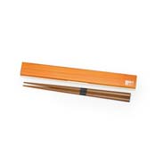 LUNCH BOX Wood-Grain Chopsticks & Chopstick Case M (Light Brown) 