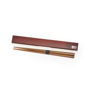 LUNCH BOX Wood-Grain Chopsticks & Chopstick Case M (Dark Brown) 