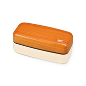 LUNCH BOX Men's Rectangular Wood-Grain Lunchbox (Light Brown) 