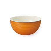 Microwave-Safe Wood-Grain Soup Bowl Ripple (Light Brown) 