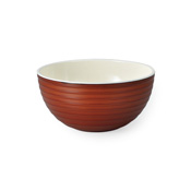 Microwave-Safe Wood-Grain Soup Bowl Ripple (Dark Brown) 