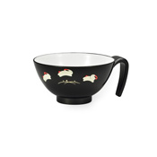 Easy-to-Use Microwave-Safe Rice Bowl w/Handle, Yuyu (Black) 