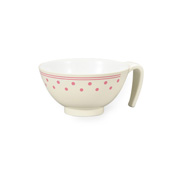 Easy-to-Use Microwave-Safe Dotted Rice Bowl w/Handle (Pink)