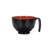 Microwave-Safe Soup Bowl w/Handle, Honeycomb Pattern (Black) 