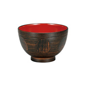 Microwave-Safe Shaved Soup Bowl w/Brush Trace (Wood Grain) 