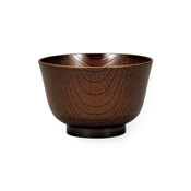 Microwave-Safe Curved-Edge Soup Bowl (Brown Wood-Grain) 