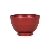 Microwave-Safe Cut Lacquered Soup Bowl (All-Over Vermillion) 