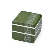 Modern Square Lunchbox, Hemp Leaves (Green) 