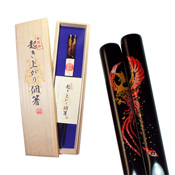 Face-Up Chopsticks (Phoenix Pattern), Black