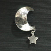 Pin Brooch (Crescent Moon and Stars)
