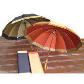 Koshu Weave Evergreen Oak Handled Hand-Opening 12-Rib Long Umbrella