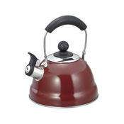 不鏽鋼彩色 笛音茶壺　1.7L　咖啡紅