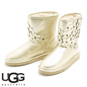 UGG CLASSIC SHORT FLORA SOFT GOLD (金色)/ 雪靴/ 女裝, 童裝