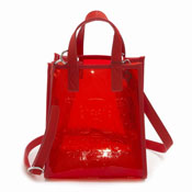 KENZO 1sa606f12-21 Clear Tote Bag (Red) / Ladies'