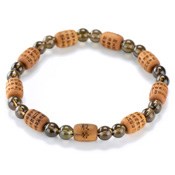 Kyoto Buddhist Rosary/Bracelet Heart Sutra Bracelet, Smoky Quartz