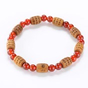 Kyoto Buddhist Rosary/Bracelet Heart Sutra Bracelet, Red Agate 