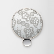 Katagami Metal Hand Mirror S, Tortoiseshell & Cherry Blossom, Silver