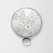 Katagami Metal Hand Mirror S, Camellia/Wisteria/Cherry Blossom, Silver
