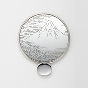 Katagami Metal Hand Mirror S, Red Fuji, Silver