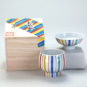 Wagahai (My Cup) Set, Colored Tokusa by Mansaku