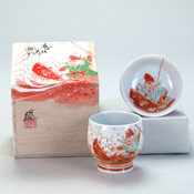 Wagahai (My Cup) Set, Ebisu & Snapper by Yoshinori