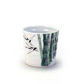 Rocks Cup (SHI-RO-CK), Bamboo & Crane by Yoshinori Fukuda