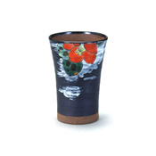 Beer Cup, Brushed White Red Camellia, 250cc