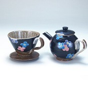 Teapot & Dripper,  Floral Pattern