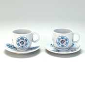 Pair Set Coffee Cups, Circle Design