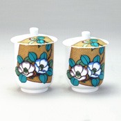 Lidded Pair Teacup Set,  Yoshidaya Style