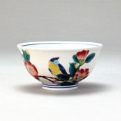 Pair Rice Bowl Set, Camellia & Bird