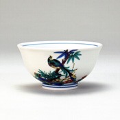Pair Rice Bowl Set, Kokutani Flower & Bird