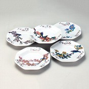 Plate Set, Floral & Bird Variety