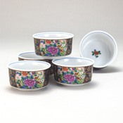 Size 3 Small Bowl Set Traditional Woodblock Color Print Design