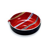 Size 6.5 Lipped Bowl Inner Red Striped Motif