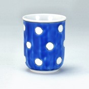 [Mansaku Kobo] Tea Cup Polka Dot on Dark Blue