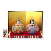 No. 3 Ball Hina Doll, Cherry Blossom (Stand, Mat, Folding Screen, Wooden Tag) 