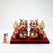 No. 4.5 Lion Pair, Decoration (Stand, Mat, Wooden Tag) 