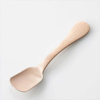 Pure Copper Hammered Ice Cream Spoon, Pink Gold
