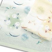 Japanese Pattern Print Face Towel (Awa-Usagi) 2-Pack Set