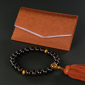 Premium Buddhist Rosary, Tiger's Eye Ebony