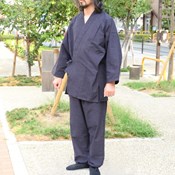 Kurume-Gasuri Samue Japanese Work Clothes (Men's)