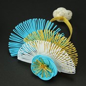 Hakata Mizuhiki, Japanese Paper Cord Bottle Bow, Senbai  (Blue)