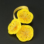 Hakata Mizuhiki, Japanese Paper Cord Bottle Bow, Mitsu-Ume (Yellow)