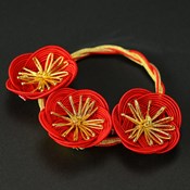 Hakata Mizuhiki, Japanese Paper Cord Bottle Ring, Mitsu-Ume (Red)